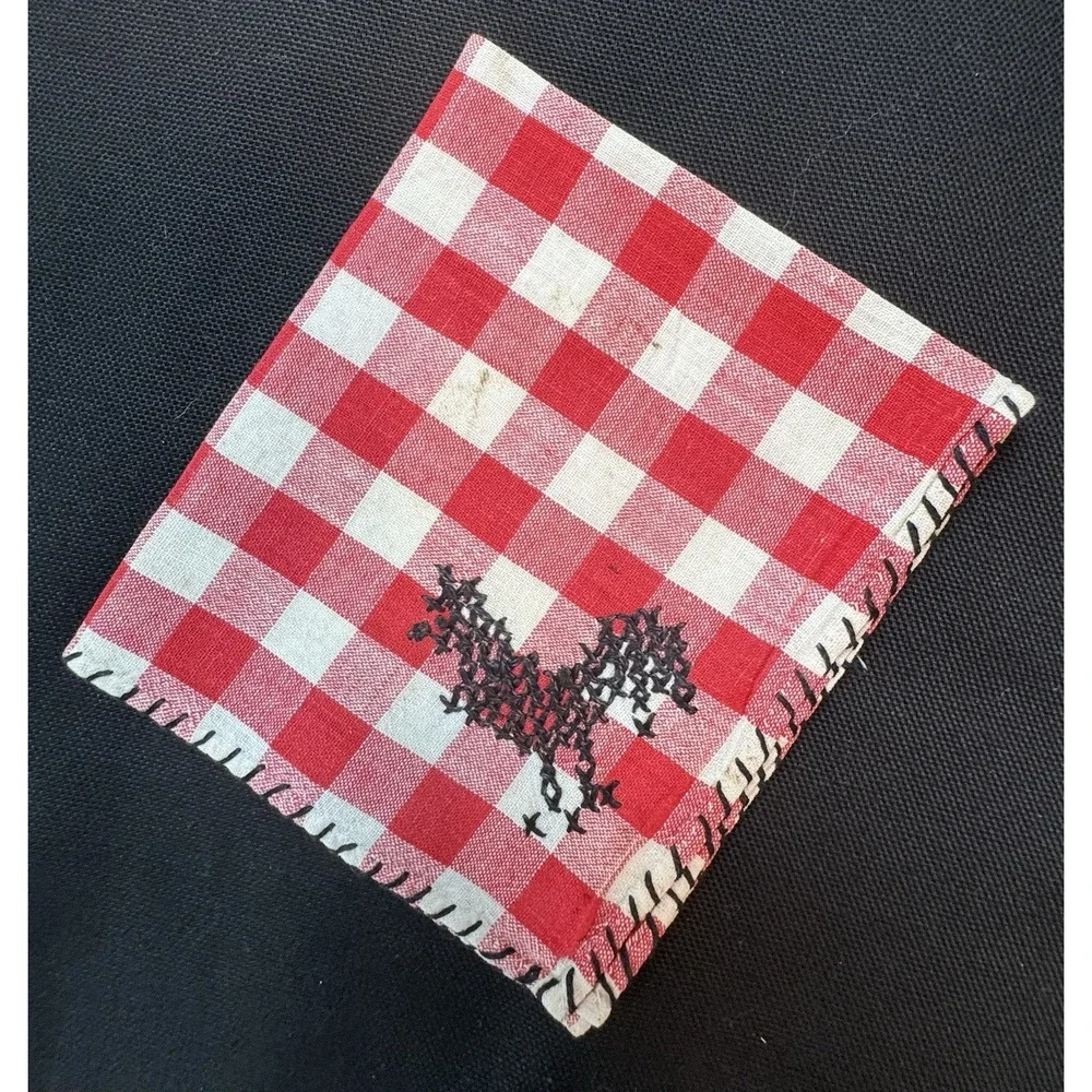 Lot Of Folk Art Tableware Fabric German Coasters 4 Mini Trays Cloth Napkins